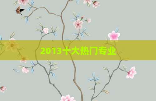 2013十大热门专业