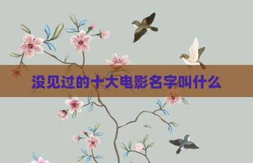 没见过的十大电影名字叫什么