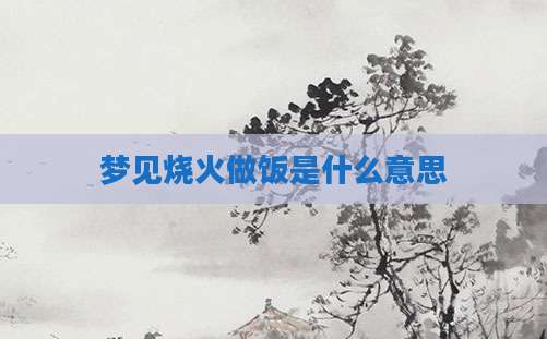 梦见烧火做饭是什么意思