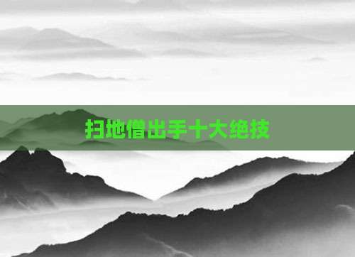 扫地僧出手十大绝技