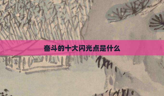 奋斗的十大闪光点是什么