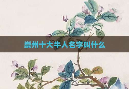 崇州十大牛人名字叫什么