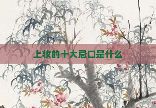 上妆的十大忌口是什么