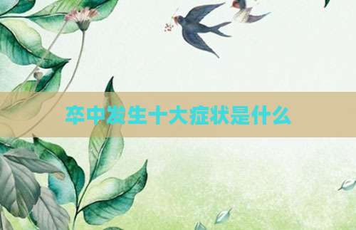 卒中发生十大症状是什么