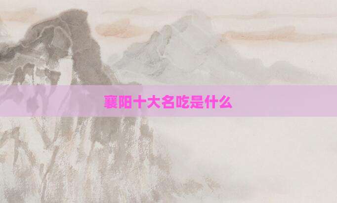 襄阳十大名吃是什么