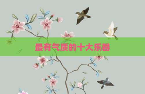 最有气质的十大乐器