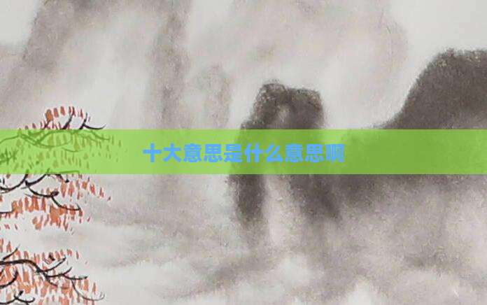 十大意思是什么意思啊