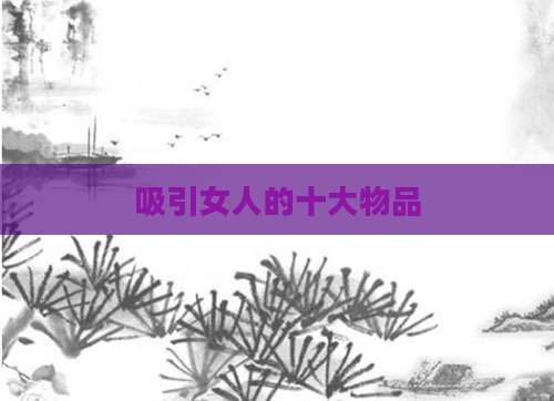 吸引女人的十大物品