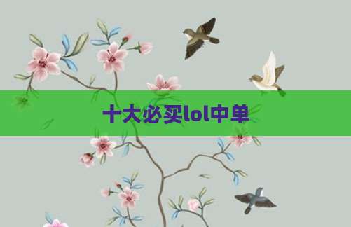 十大必买lol中单