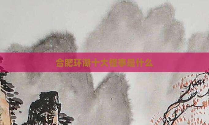 合肥环湖十大怪事是什么