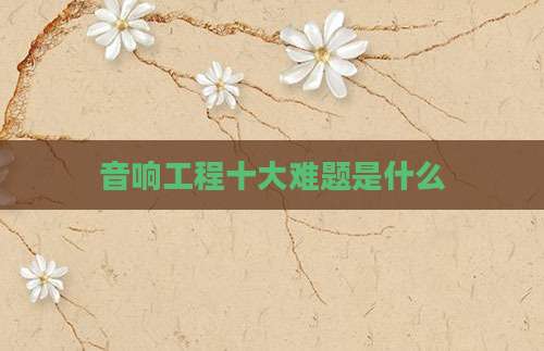 音响工程十大难题是什么