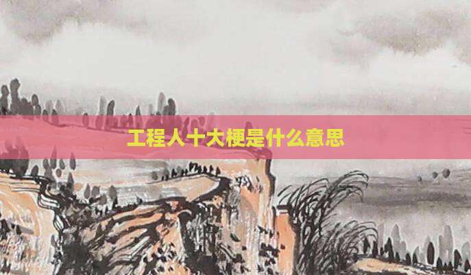 工程人十大梗是什么意思