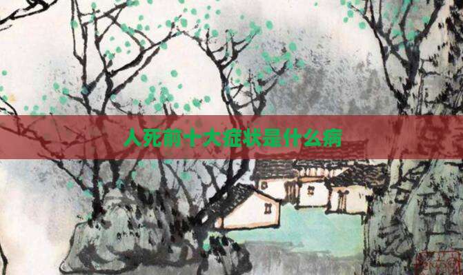 人死前十大症状是什么病