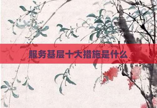 服务基层十大措施是什么