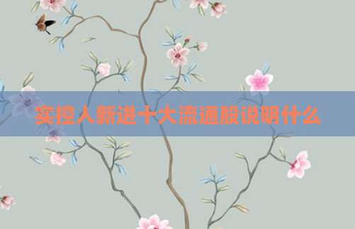 实控人新进十大流通股说明什么