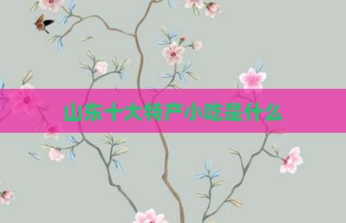 山东十大特产小吃是什么