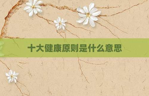 十大健康原则是什么意思