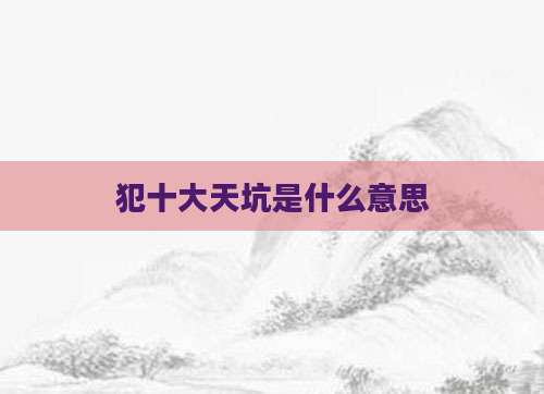 犯十大天坑是什么意思