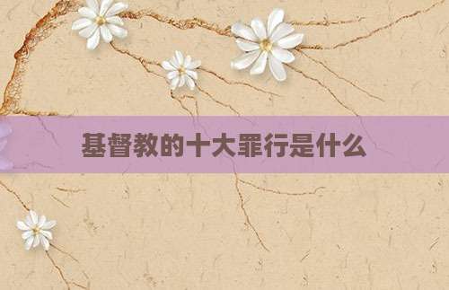 基督教的十大罪行是什么