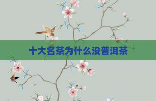 十大名茶为什么没普洱茶