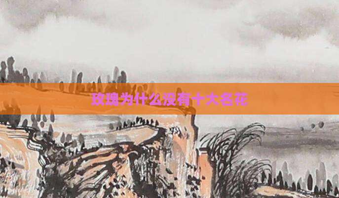 玫瑰为什么没有十大名花