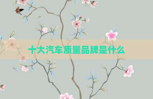 十大汽车质量品牌是什么