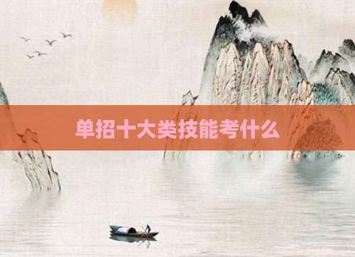 单招十大类技能考什么
