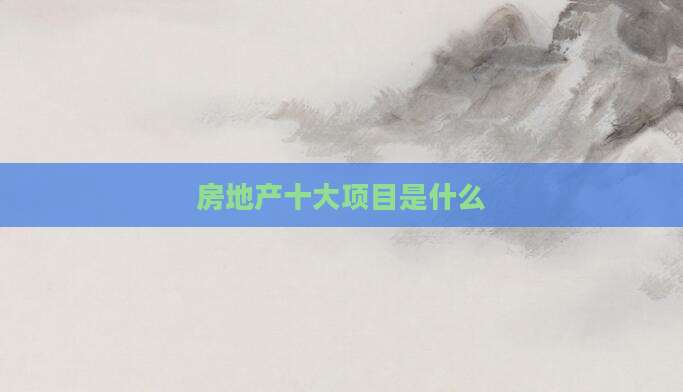 房地产十大项目是什么