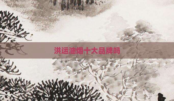 洪运油烟十大品牌吗