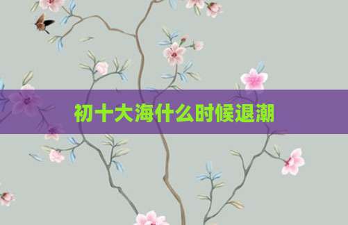 初十大海什么时候退潮