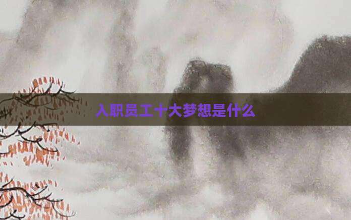 入职员工十大梦想是什么