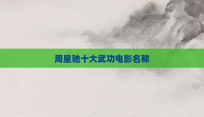 周星驰十大武功电影名称