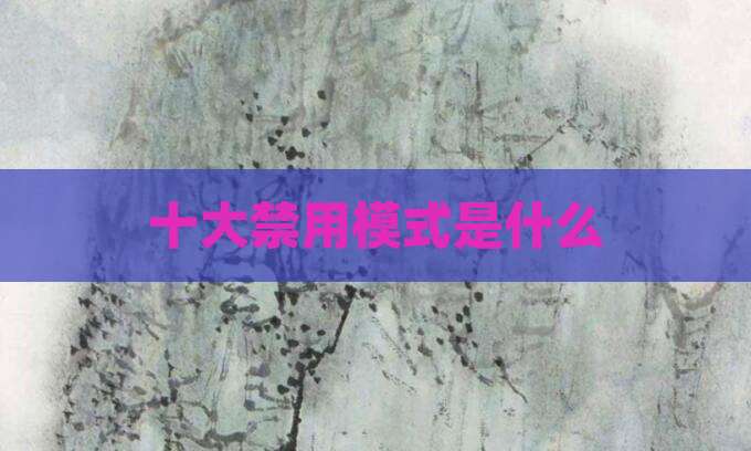 十大禁用模式是什么