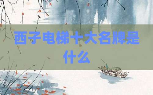 西子电梯十大名牌是什么