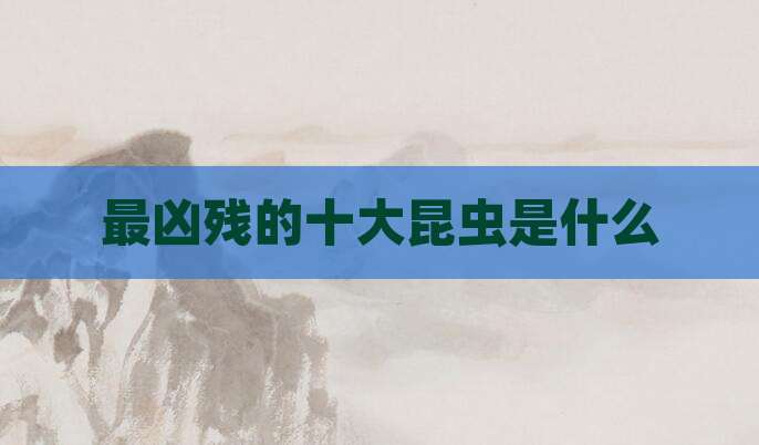 最凶残的十大昆虫是什么