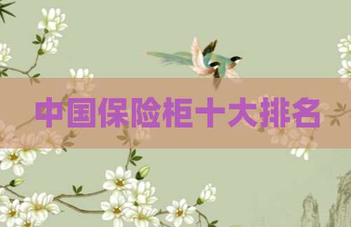 中国保险柜十大排名