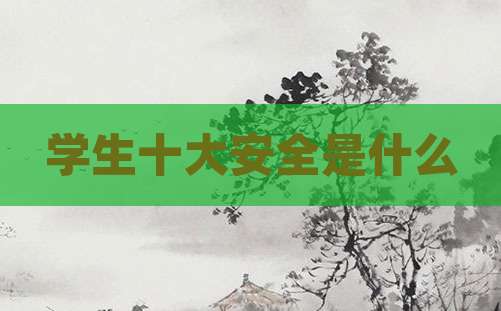 学生十大安全是什么