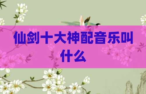 仙剑十大神配音乐叫什么