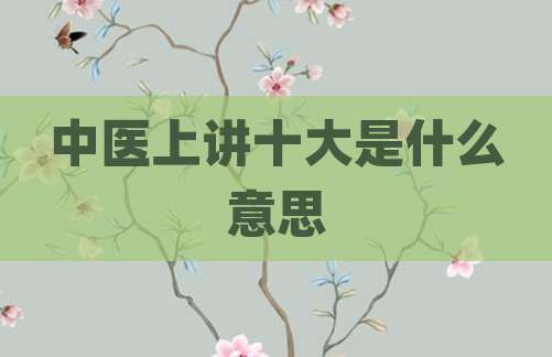 中医上讲十大是什么意思