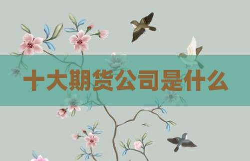 十大期货公司是什么
