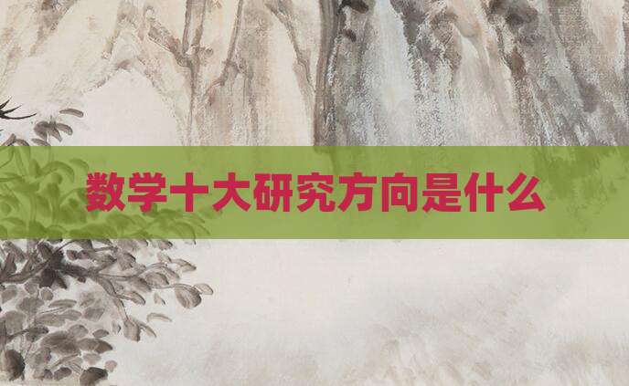 数学十大研究方向是什么