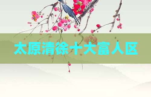 太原清徐十大富人区