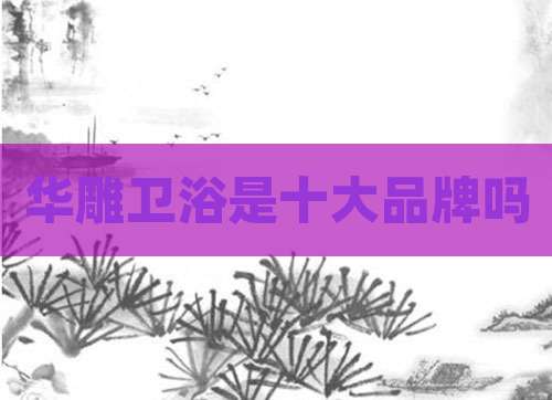 华雕卫浴是十大品牌吗