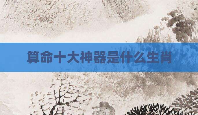 算命十大神器是什么生肖