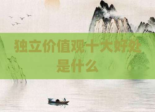 独立价值观十大好处是什么