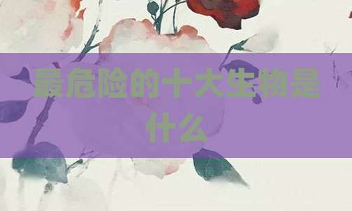 最危险的十大生物是什么