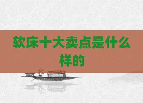 软床十大卖点是什么样的