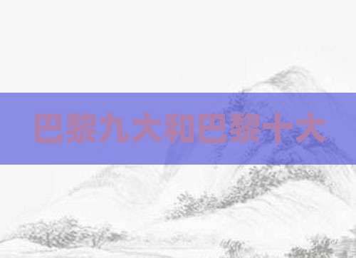巴黎九大和巴黎十大