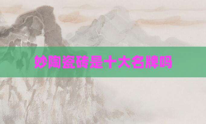 妙陶瓷砖是十大名牌吗