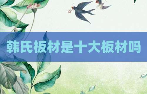 韩氏板材是十大板材吗
